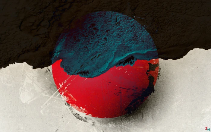 black red and teal abstract illustration white disaster Japan 2k