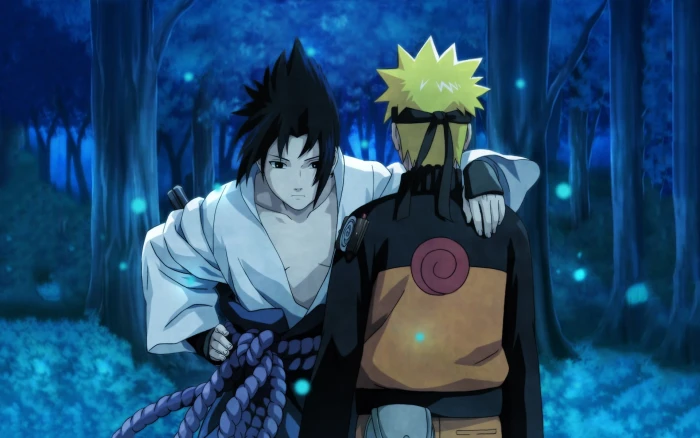 Uchiha Sasuke and Uzumaki Naruto anime Japanese Art Shippuuden 2k