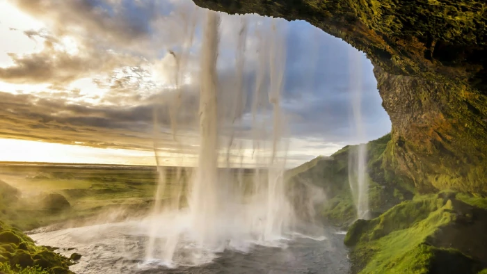 waterfall nature body of water seljalandsfoss iceland sky 2k