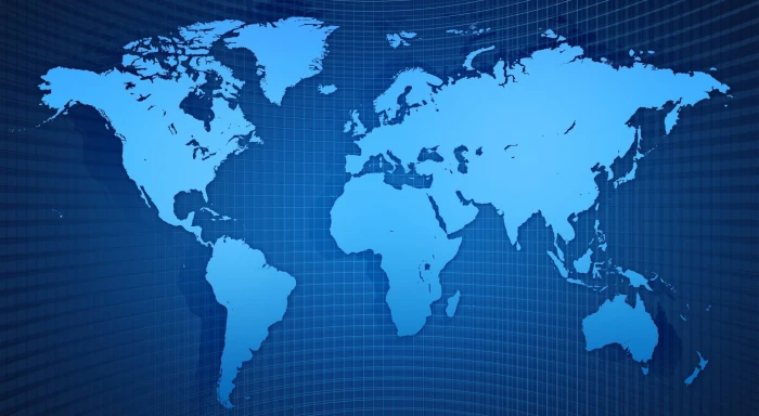 Blue World Map HD Wallpaper world map vector art Travel Maps 2k