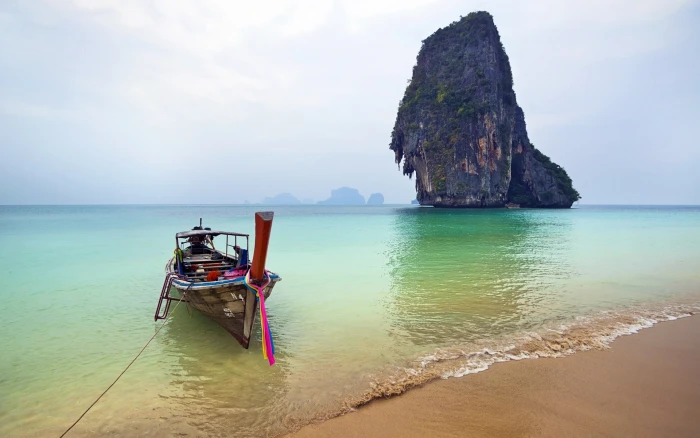 boat Thailand beach water sea sky beauty in nature scenics 2k