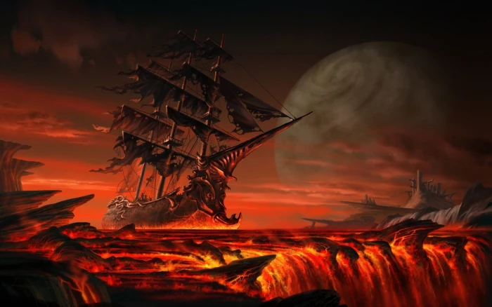 white and brown galleon ship game cover digital art sailing 2k