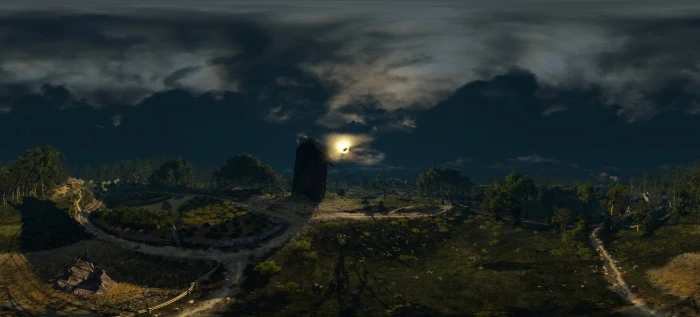 The Witcher 3 Wild Hunt Sky Sun Windmill 2k