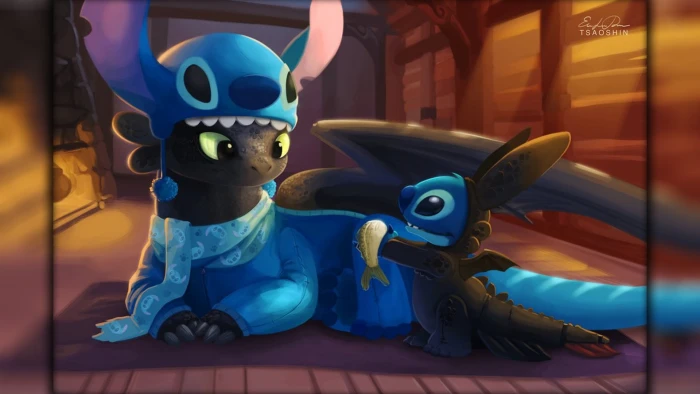 Toothless and Stitch Lilo dragon How to Train Your Dragon 2k