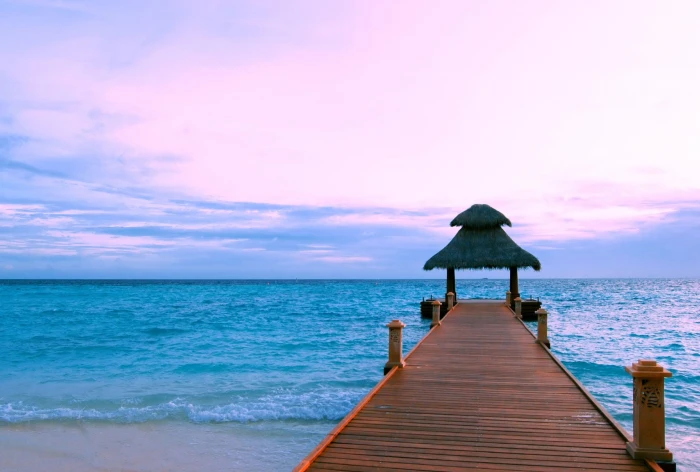 brown wooden dock with gazebo near shoreline during daytime The Way to Paradise 2k