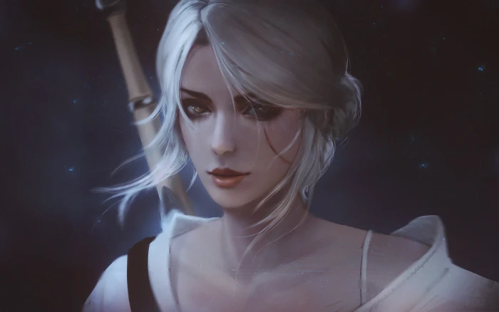 white hair The Witcher Cirilla Fiona Elen Riannon 3 Wild Hunt 2k