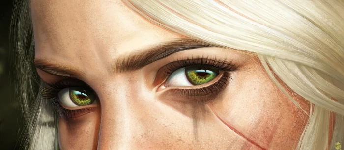 Ciri Cirilla Fiona Elen Riannon closeup digital art eyes 2k
