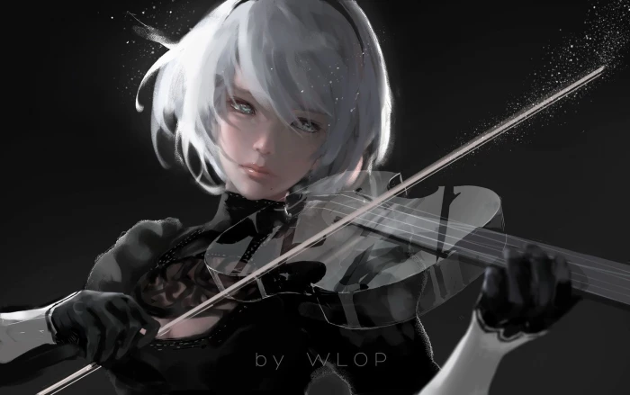 WLOP artwork women digital art anime girls NieR 2k