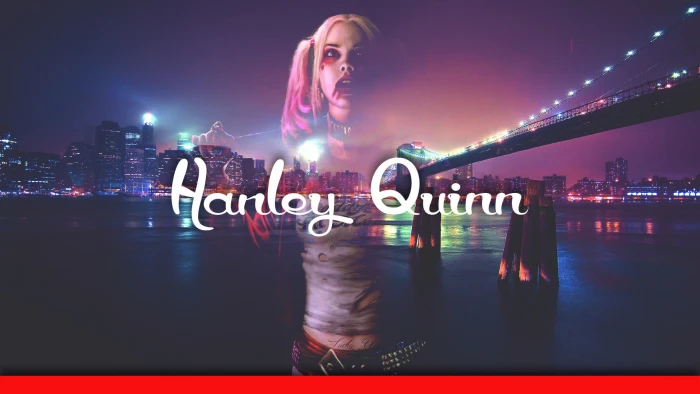 women Photoshop abstract Harley Quinn Margot Robbie illuminated 2k