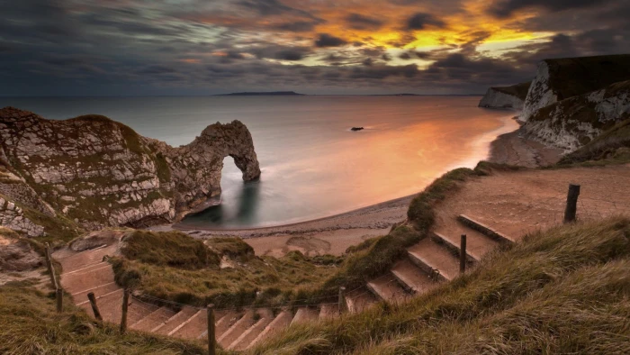 durdle door dorset england limestone arch jurassic coast 2k