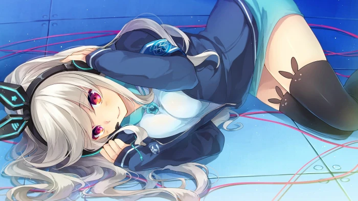 female anime character illustration girls blue multi colored 2k