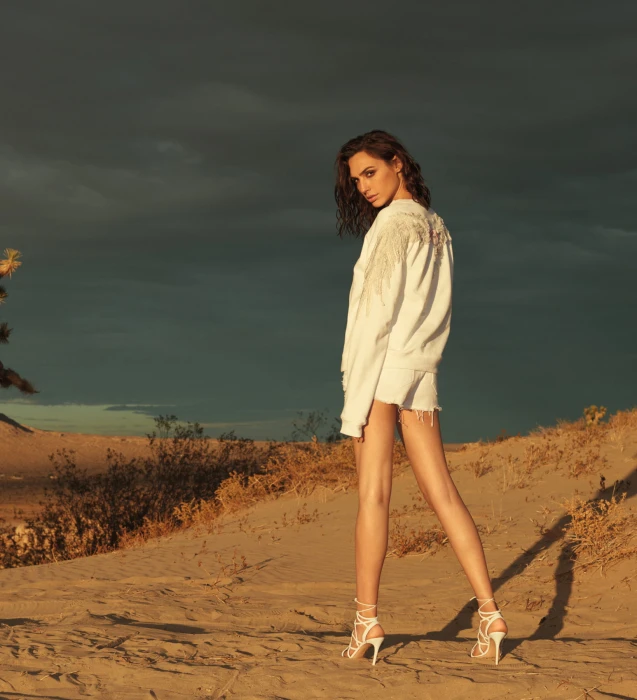 Gal Gadot actress model women outdoors jean shorts high heels 2k