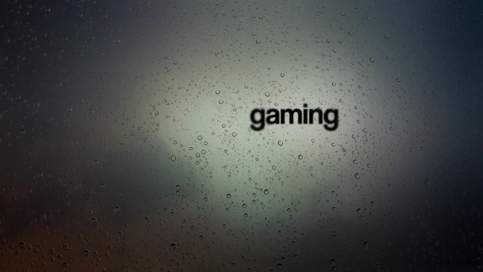 gaming text video games simple background water drops abstract 2k