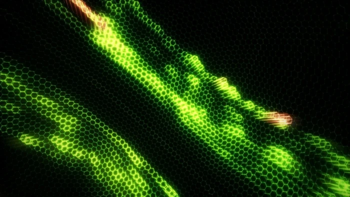 green light illustration untitled abstract hexagon digital art 2k