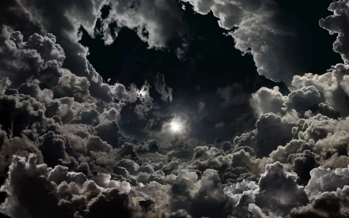 Moonlight Stars Night Clouds Sky HD nature 2k