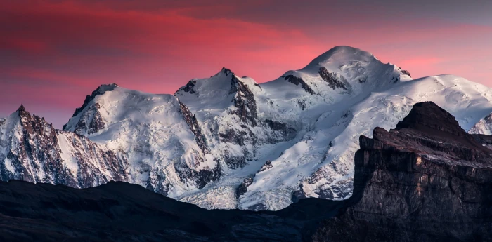 mountain alps wallpaper Mont Blanc mountains nature snow 2k