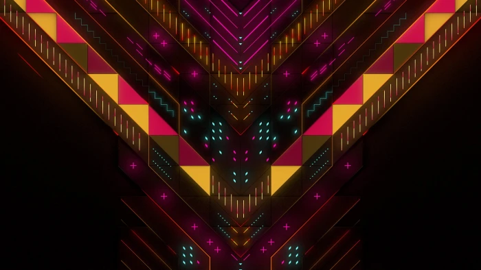 multicolored wallpaper abstract neon symmetry digital art 2k