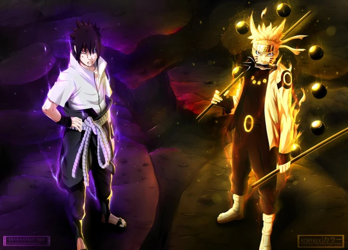 Naruto and Sasuke Anime Uzumaki Uchiha people 2k