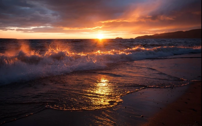 nature pictures for pc sunset water sea sky beauty in 2k