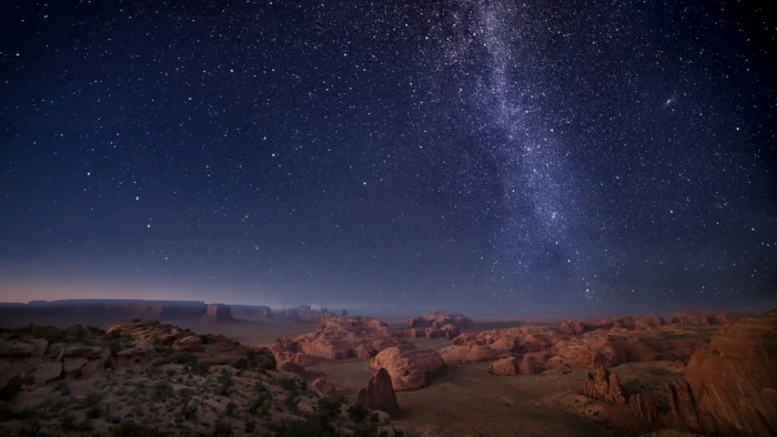 nature landscape plants rocks mountains canyon stars 2k