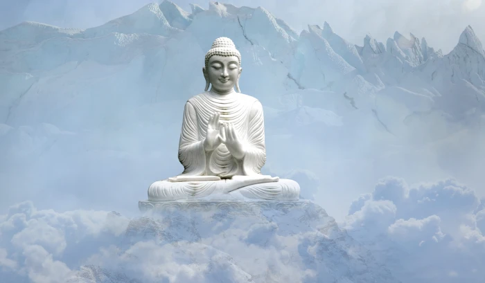 photography of Gautama Buddha statue sky travel snow sculpture 2k