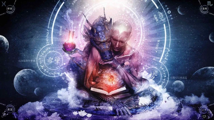 psychedelic abstract dragon spiritual bong space planet 2k