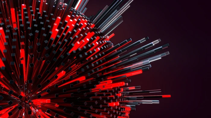 round red and black illustration geometry digital art abstract 2k