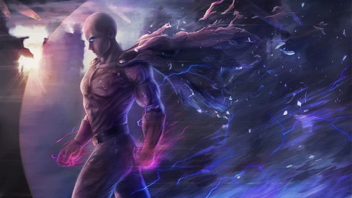 Saitama from One Punch Man anime artwork fantasy art 2k
