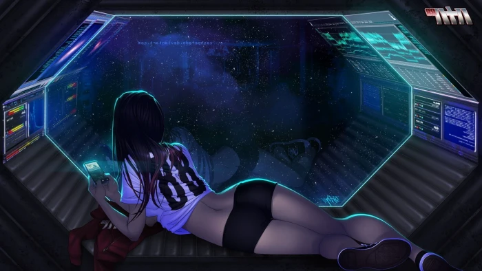 space vashperado futuristic cyberpunk anime girls 88 girl 2k
