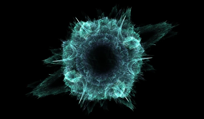 teal burst digital wallpaper abstract fractal art 2k