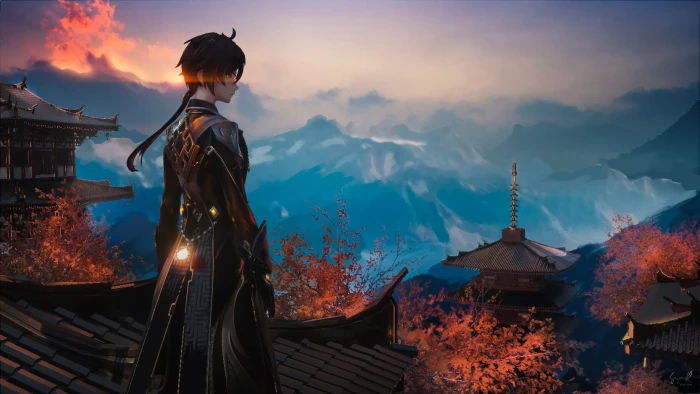 Genshin Impact anime boys Zhongli 2k