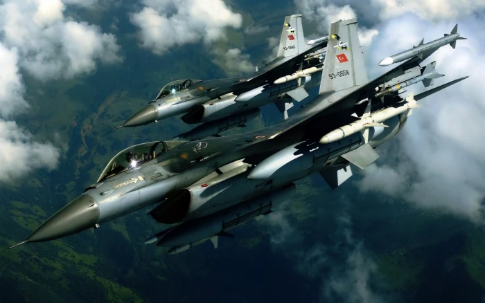 gray jet plane General Dynamics F 16 Fighting Falcon Turkish Air Force 2k