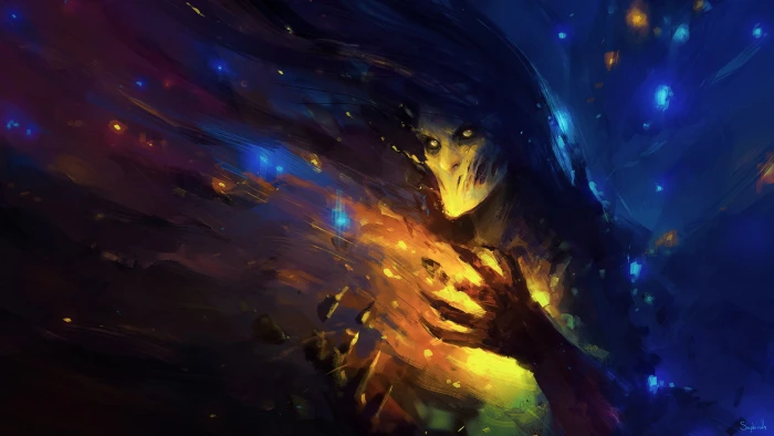 green and black monster wallpaper game character illustration 2k