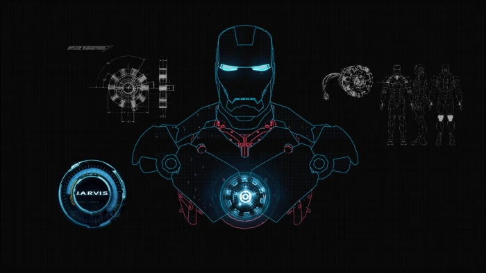 Iron Man poster digital art technology vector backgrounds 2k