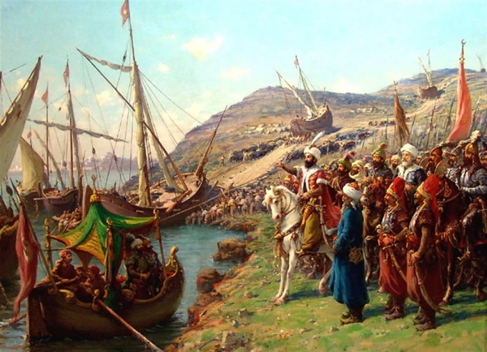 man riding white horse painting Ottoman Empire Turkish Fatih Sultan Mehmet II