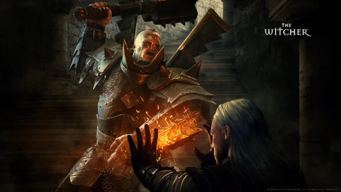 man in black suit jacket and pants figurine The Witcher working 2k