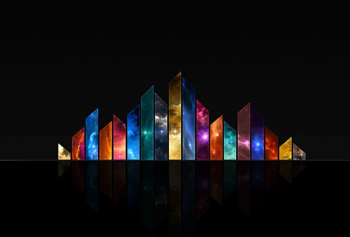 multicolored logo digital artwork simple background 2k