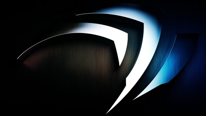 NVIDIA logo wallpaper technology blue close up modern pattern 2k