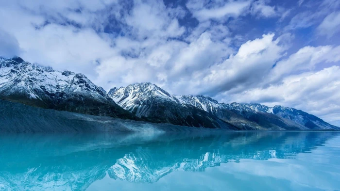 new zealand lake sky glacial mount cook mountain 2k