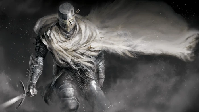 person holding sword illustration Dark Souls II 2k