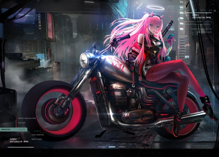 anime girls Darling in the FranXX Zero Two 2k