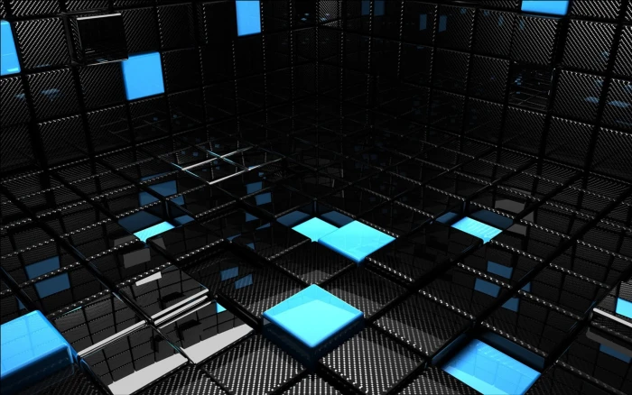 black and blue blocks wallpaper abstract Blocks render 2k
