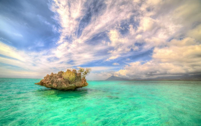 body of water landscape nature rock island sea turquoise 2k