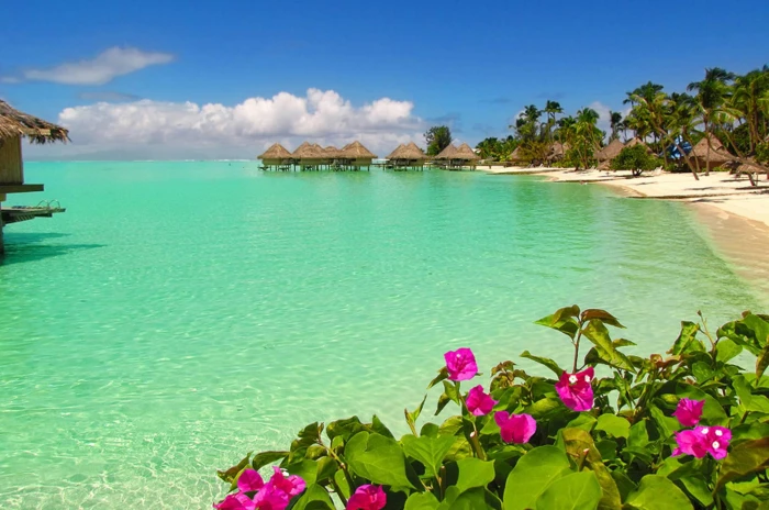 Bora Beach Water Bungalows exotic tropical lagoon south pacific 2k