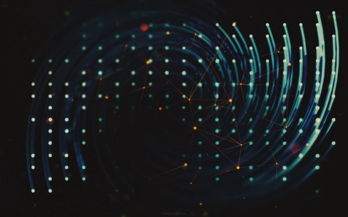 connecting colored dots digital wallpaper art artwork 2k