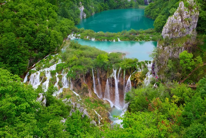 Croatia Plitvice lakes national park Nature mountain forest landscape waterfall ultra HD Wallpaper