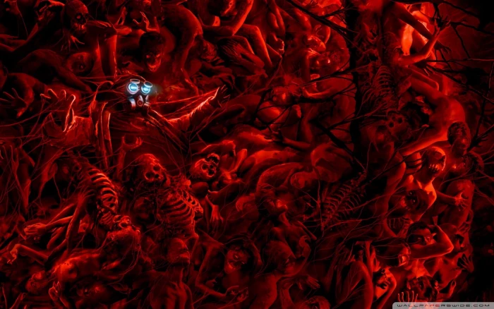 group of skeleton digital wallpaper death DIE red skull hell 2k