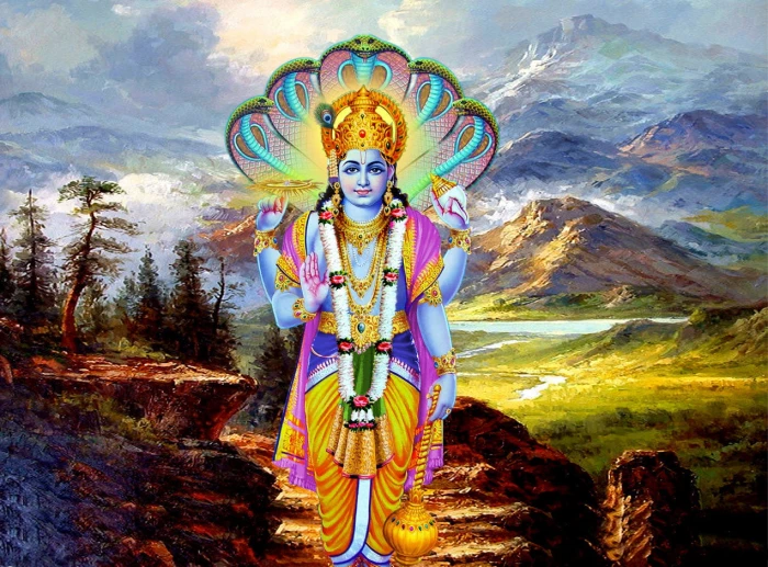 Lord Vishnu With Sesha Snake Hindu deity wallpaper God representation