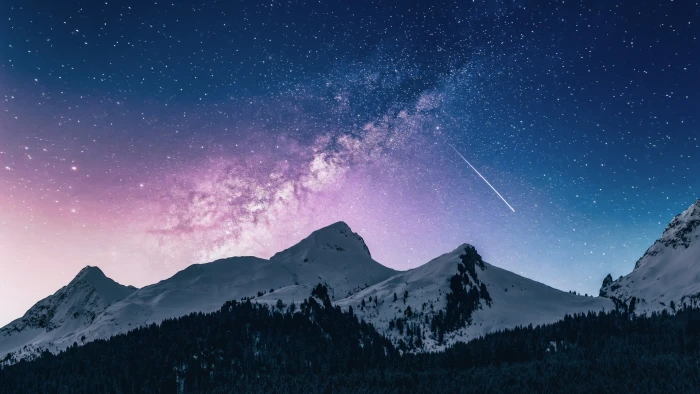 nature Milky Way stars landscape sky mountains 2k