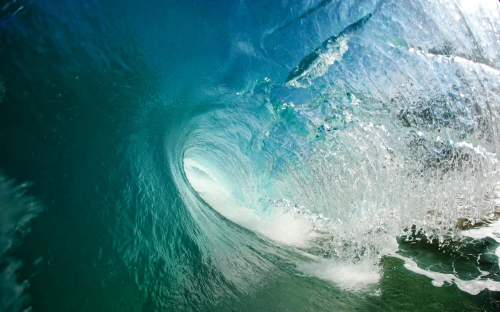 ocean wave landscape nature waves sea beach turquoise water 2k
